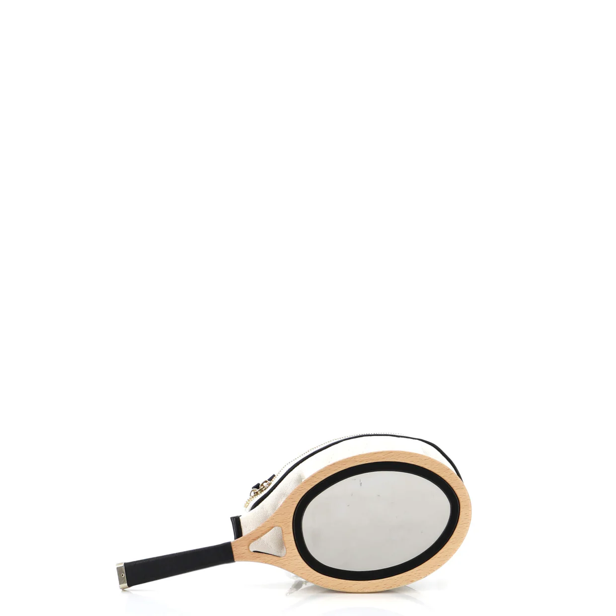 CC Tennis Racket Clutch with Chain Quilted Canvas and Leather - Deep Luxury