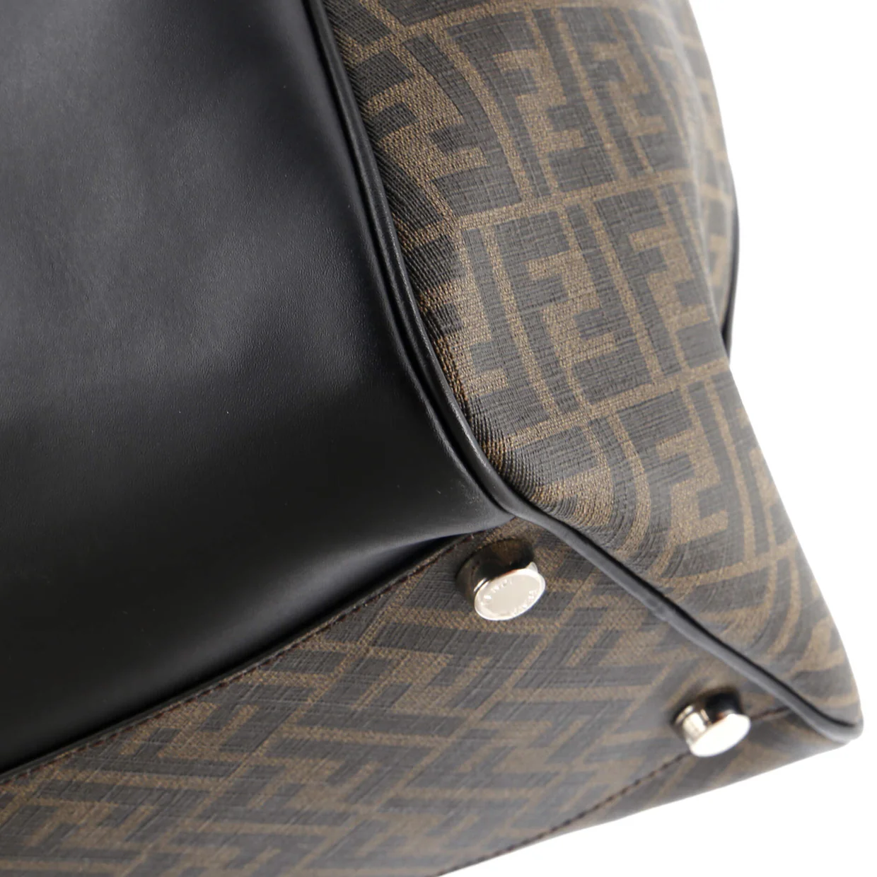 Convertible Duffle Bag Zucca Coated Canvas with Leather - Deep Luxury