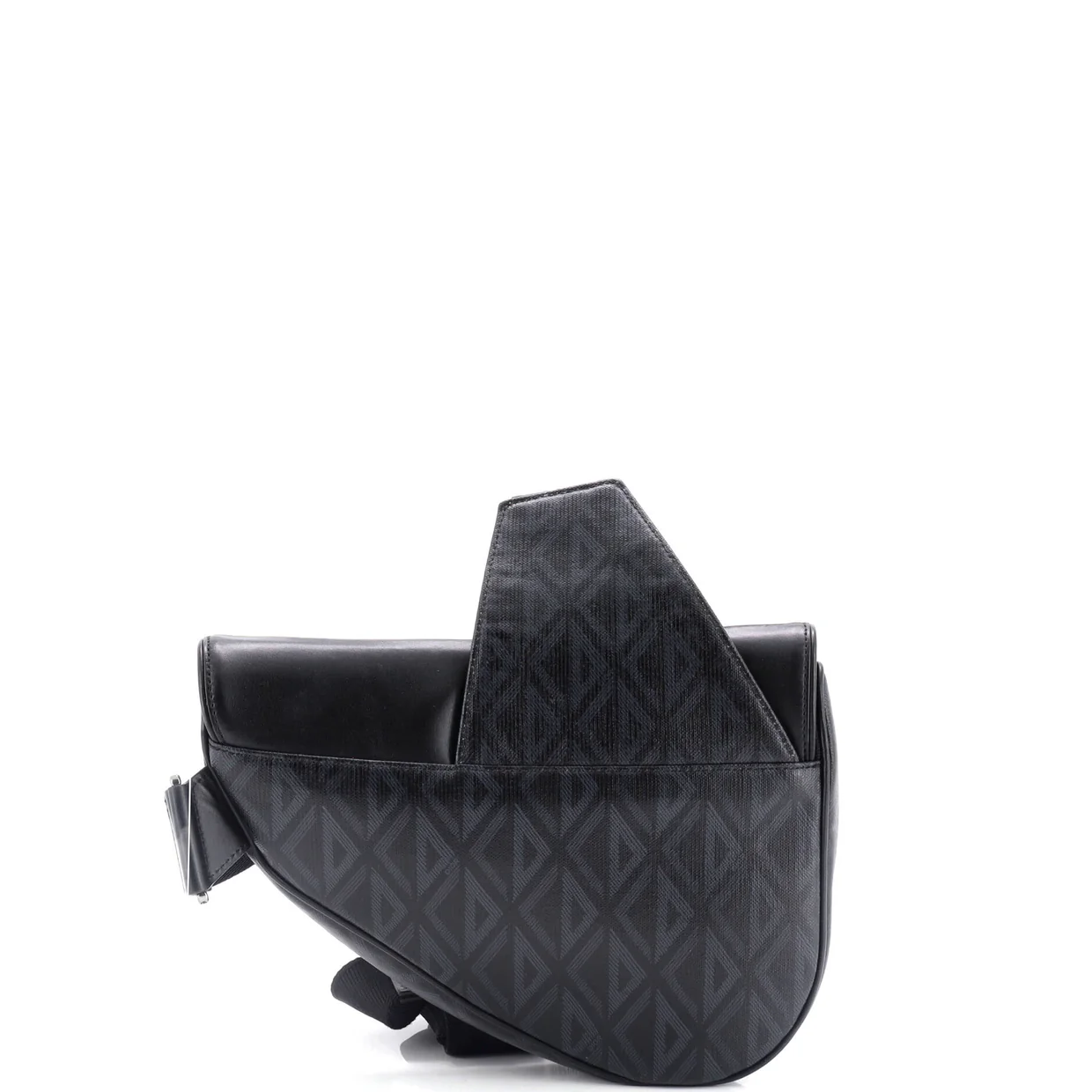 Saddle Crossbody Bag CD Diamond Coated Canvas and Leather - Deep Luxury