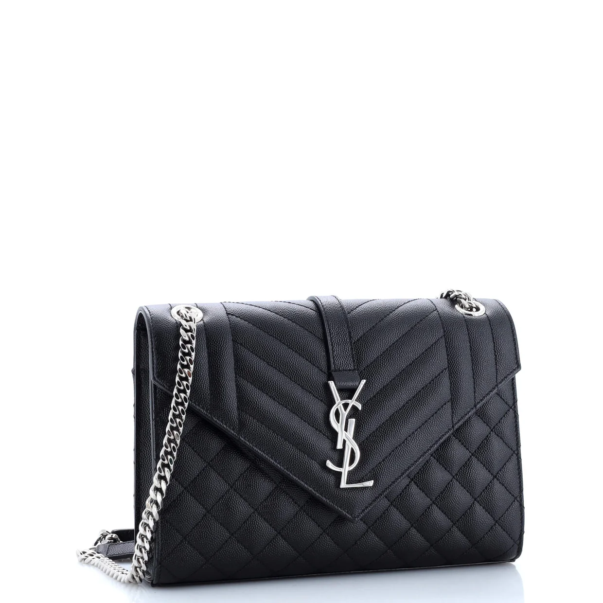 Classic Monogram Envelope Satchel Mixed Matelasse Leather Medium - Deep Luxury