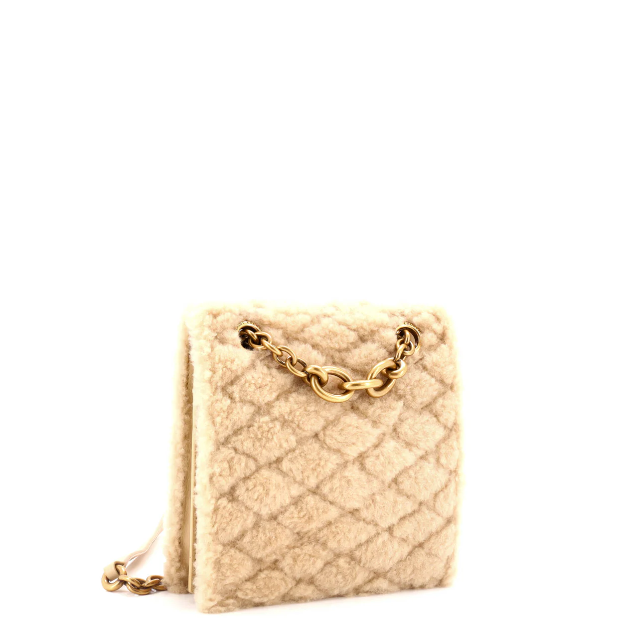 Le Maillon Chain Shoulder Bag Quilted Shearling Small - Deep Luxury