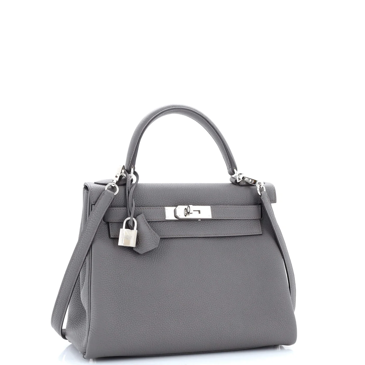 Kelly Handbag Grey Togo with Palladium Hardware 28 - Deep Luxury