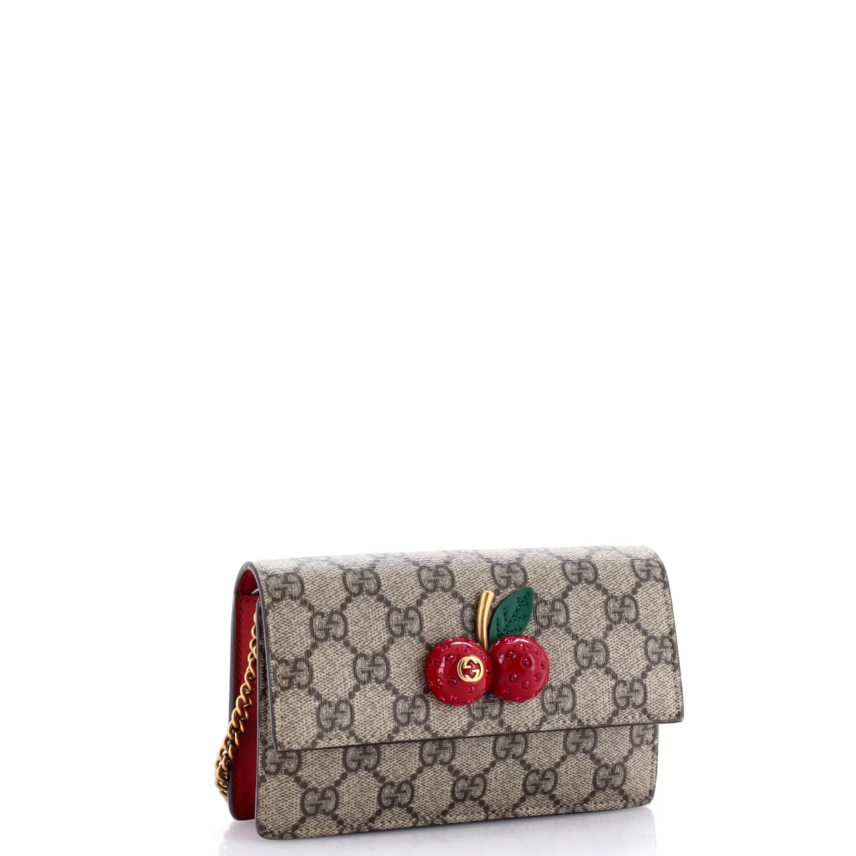 Cherries Wallet on Chain GG Coated Canvas Mini - Deep Luxury