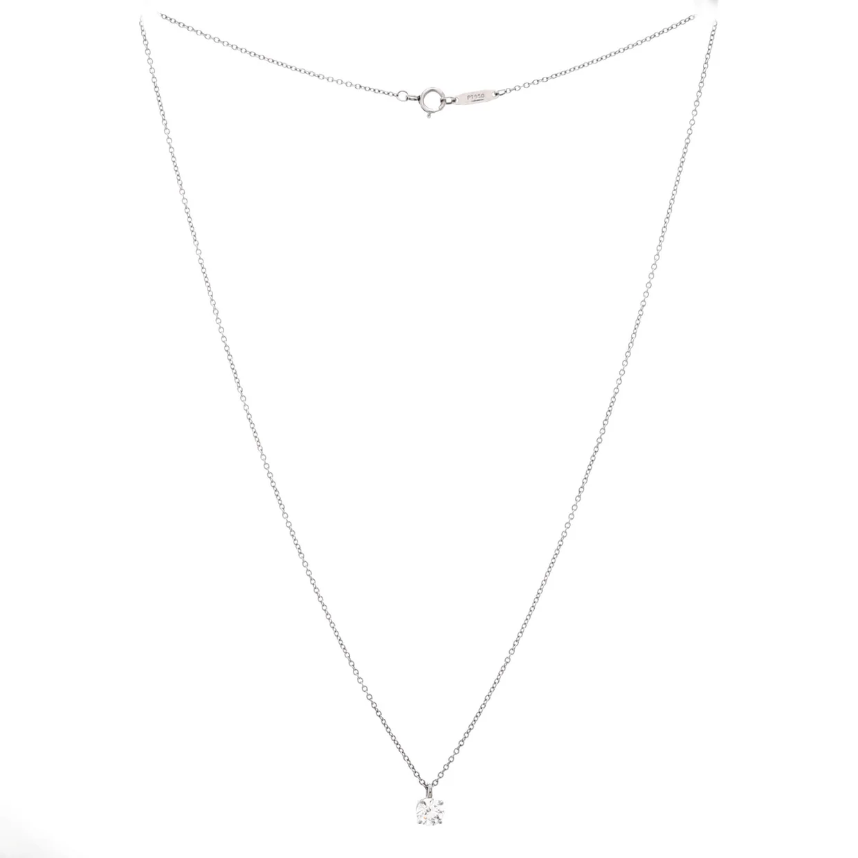 Solitaire Pendant Necklace Platinum with RBC Diamond 0.40-0.49CT - Deep Luxury