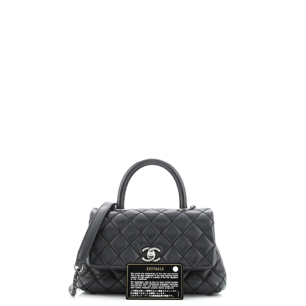 Coco Top Handle Bag Quilted Caviar Mini - Deep Luxury