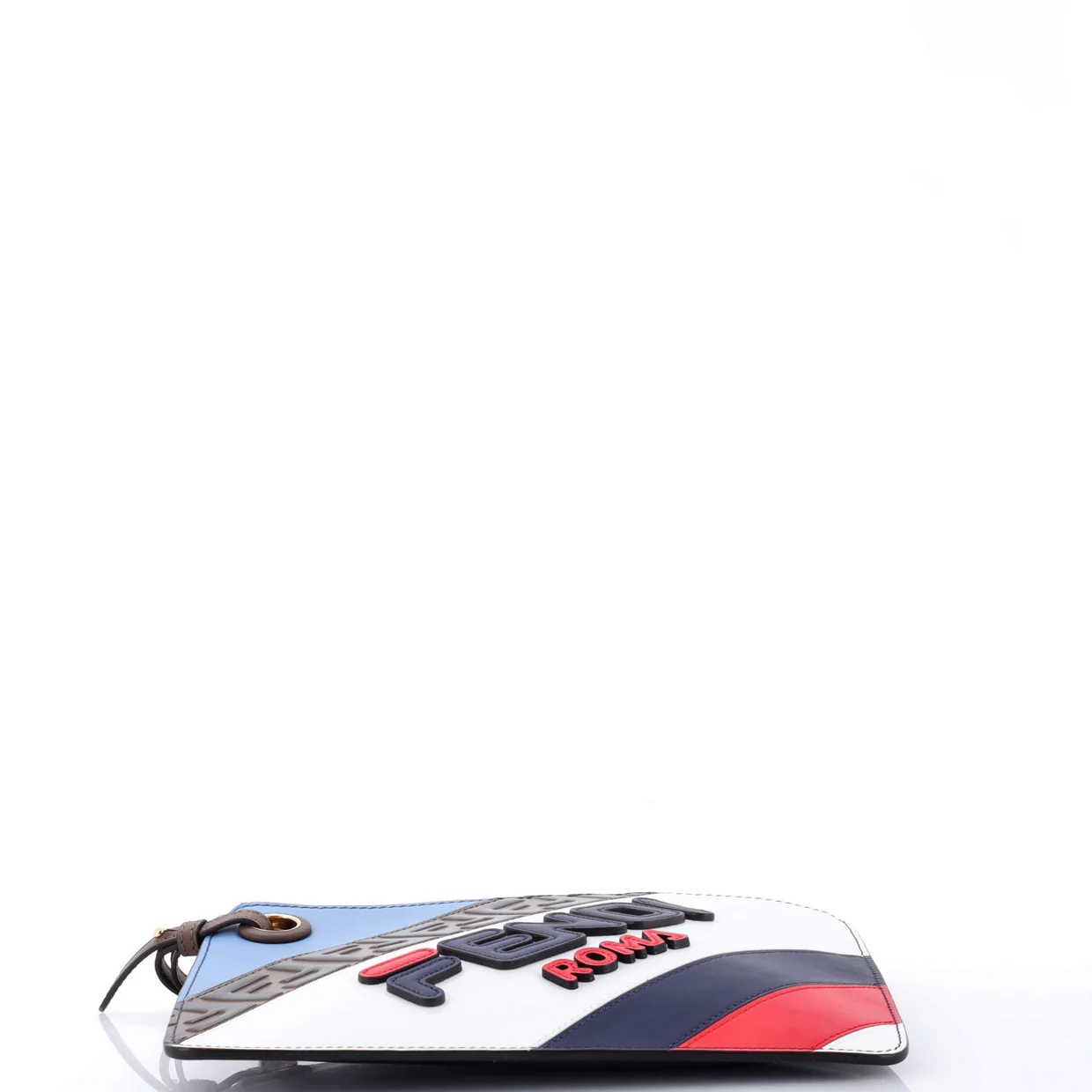 Mania Logo Zip Pouch Inlaid Leather Medium - Deep Luxury