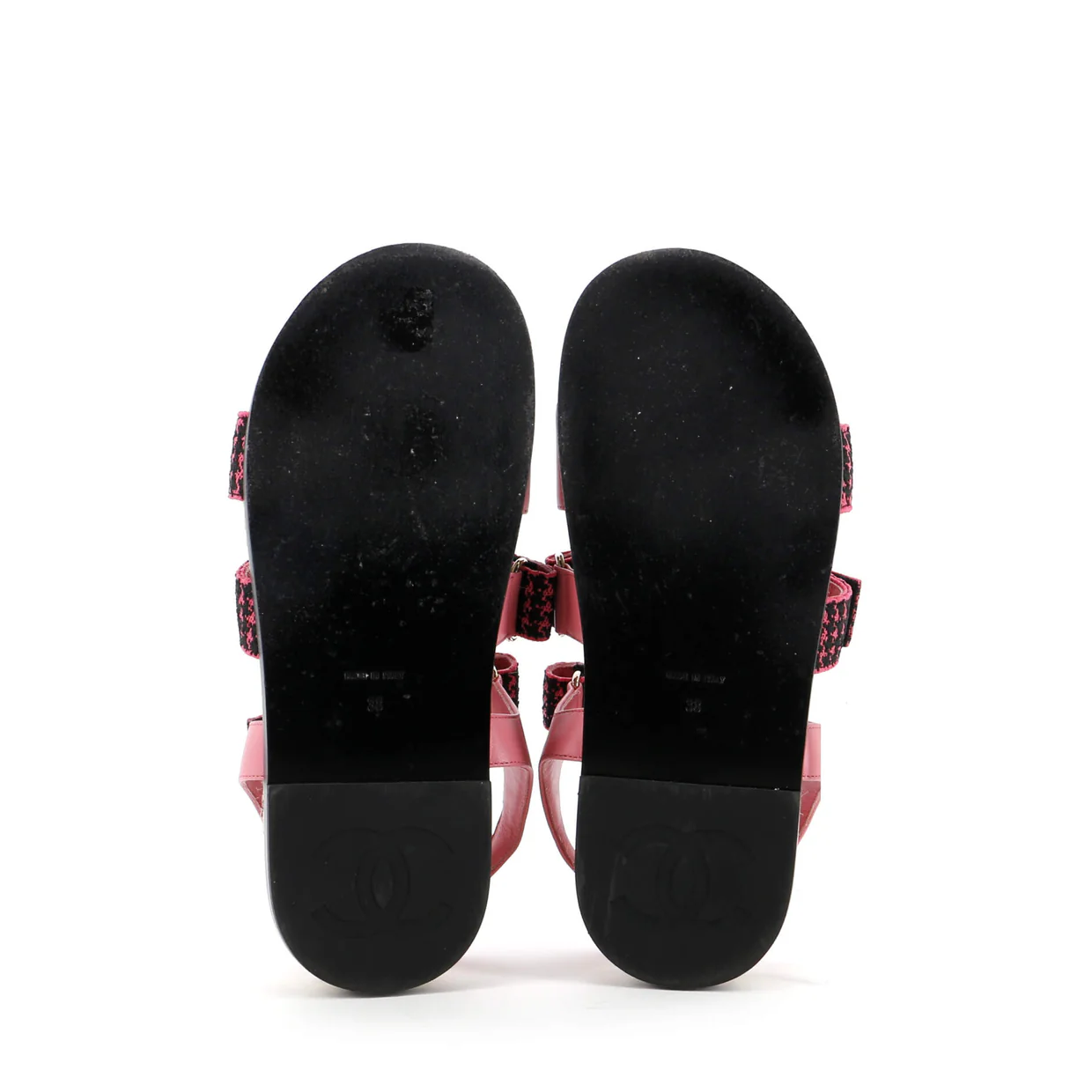 Women's Logo Triple Strap Velcro Espadrille Sandals Fabric and Leather - Deep Luxury