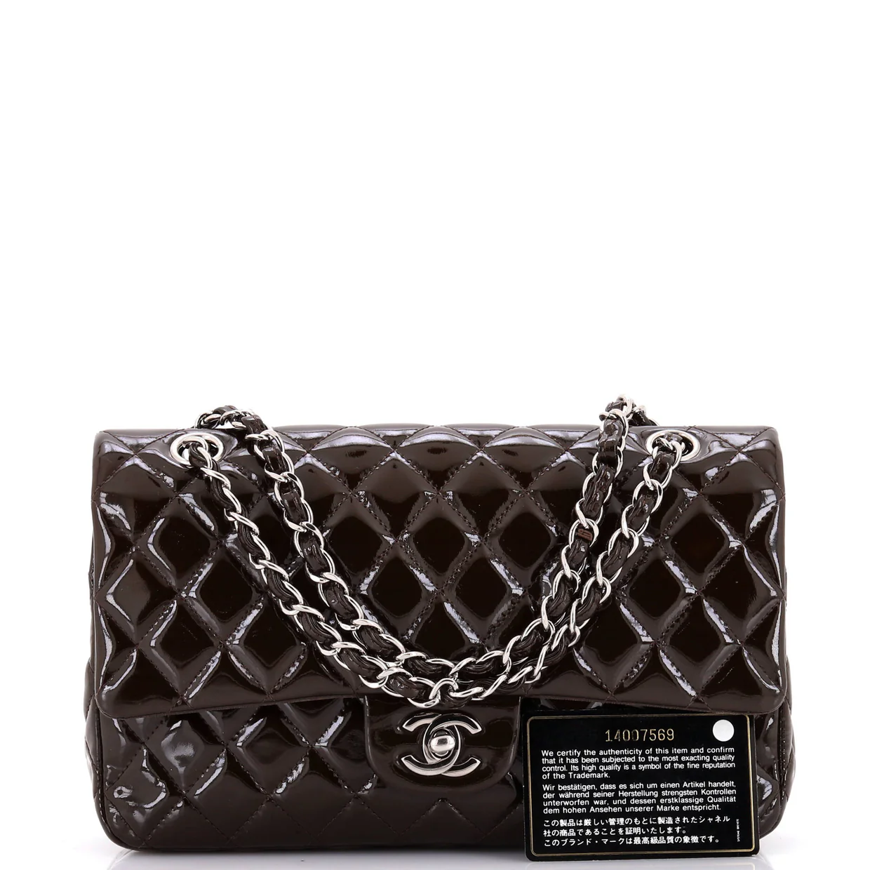 Classic Double Flap Bag Quilted Patent Medium - Deep Luxury