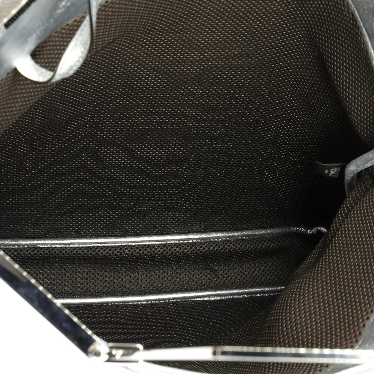 FF 1974 Foldover Frame Tote Zucca Embossed Leather Medium - Deep Luxury