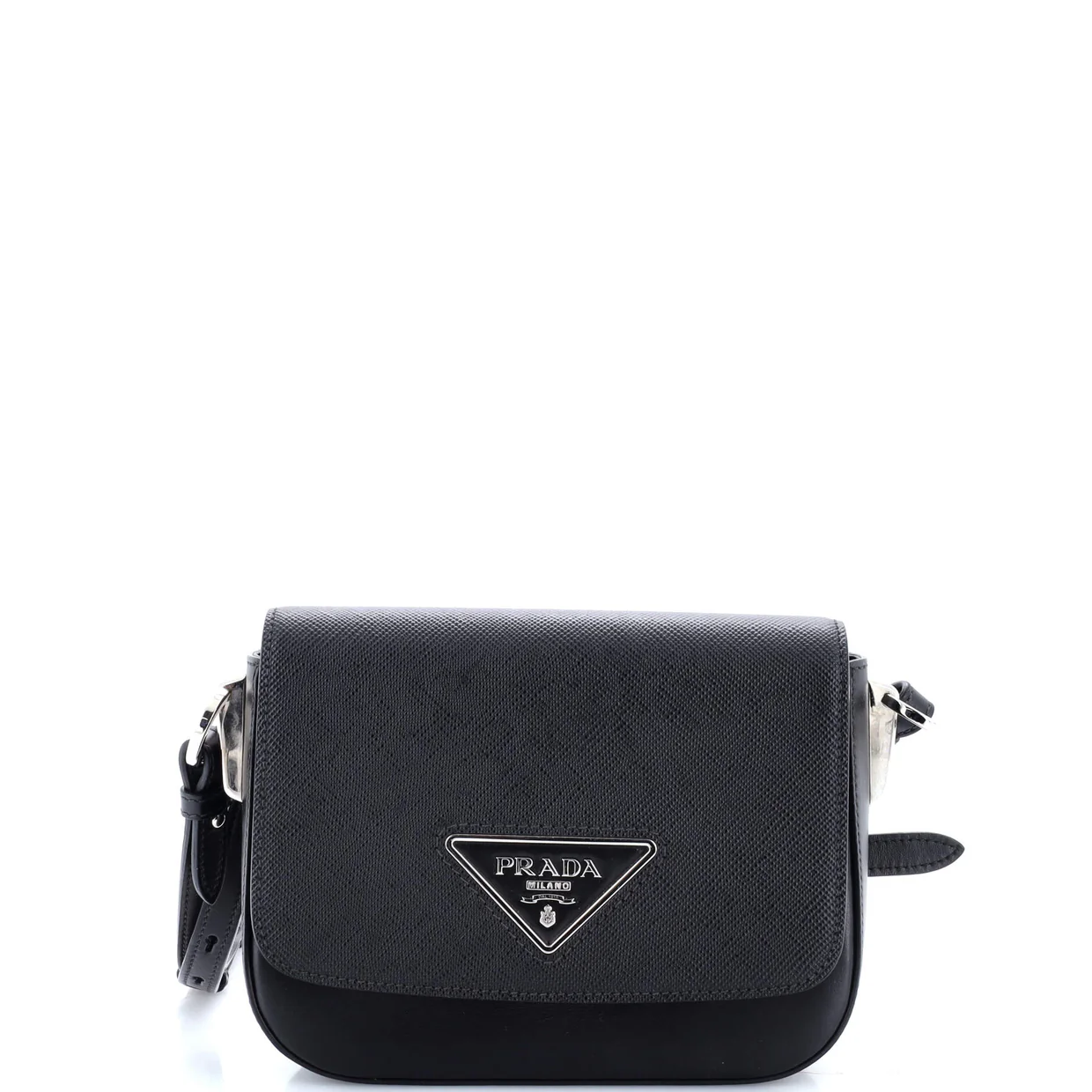 Identity Flap Shoulder Bag Saffiano with City Calf Small - Deep Luxury