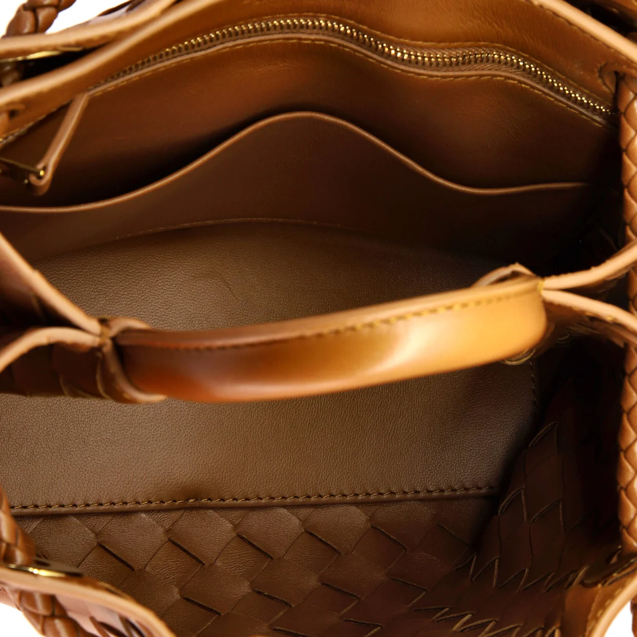 Andiamo Top Handle Bag Intrecciato Nappa Small - Deep Luxury