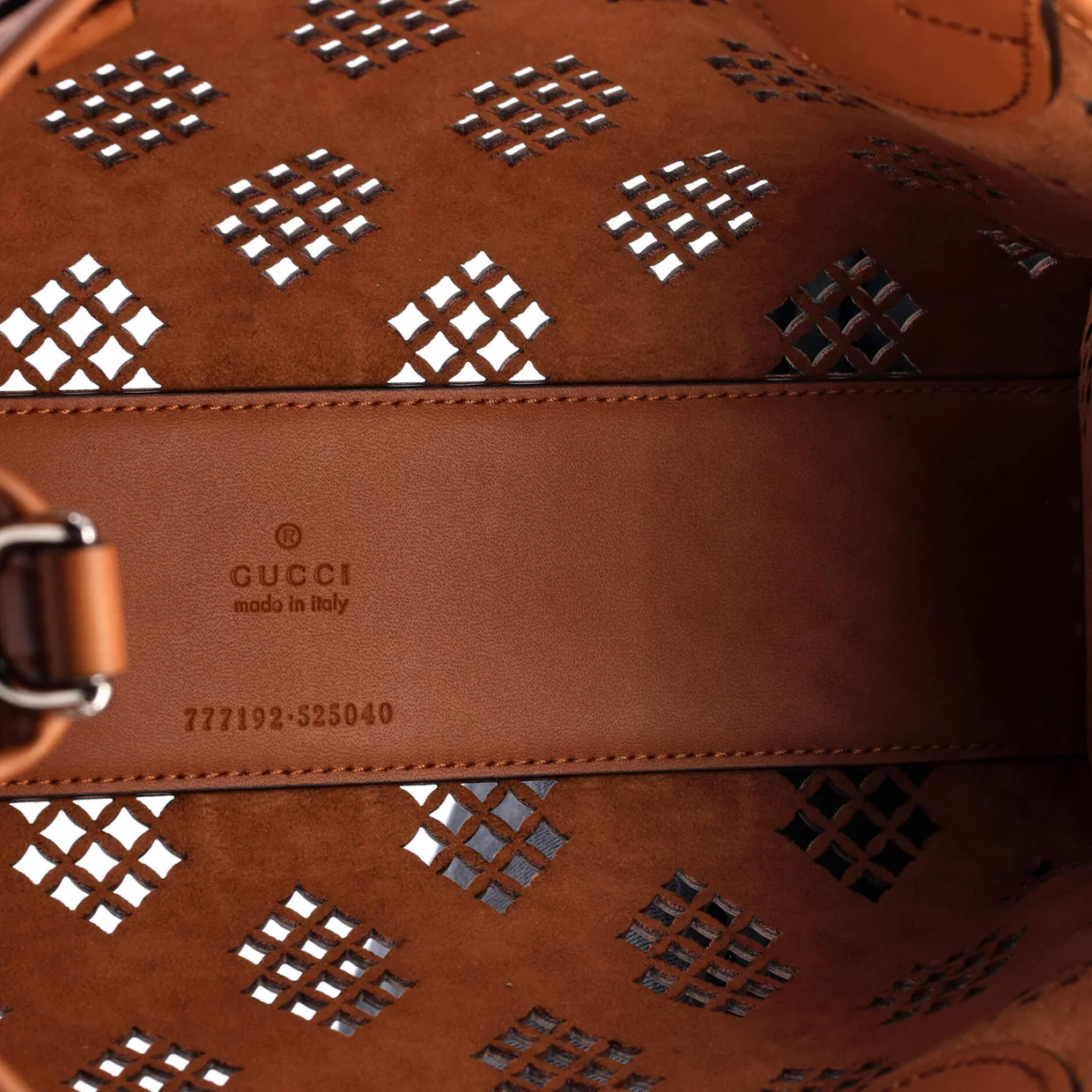 Convertible Tote GG Debossed Laser Cut Leather Small - Deep Luxury