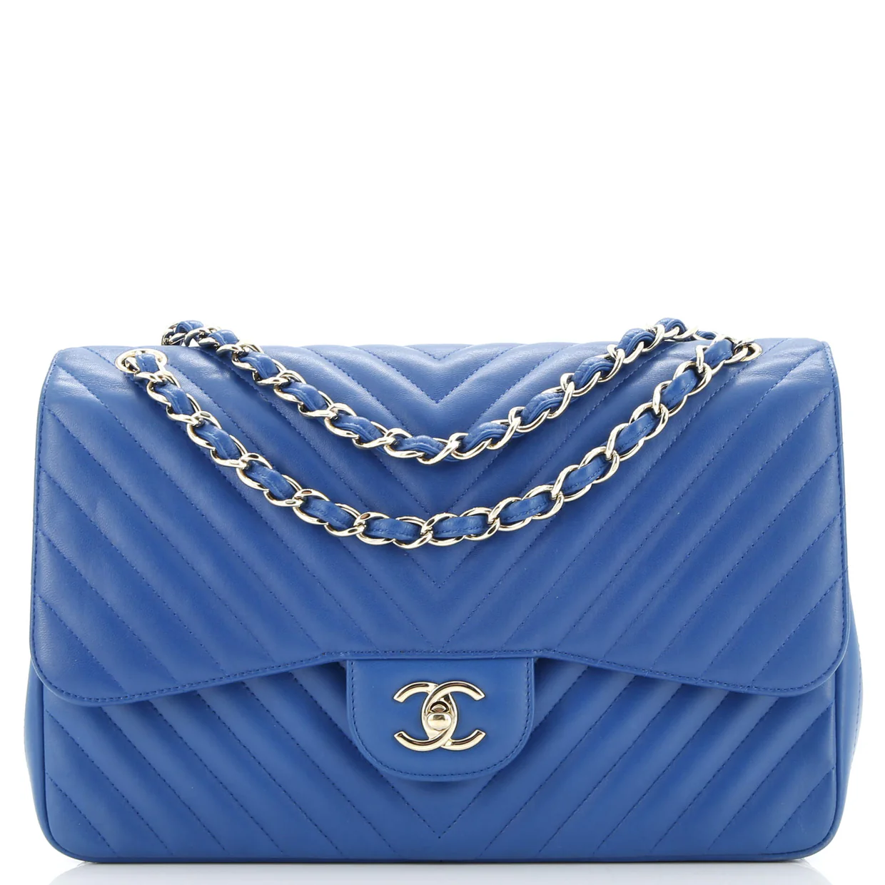 Classic Double Flap Bag Chevron Lambskin Jumbo - Deep Luxury