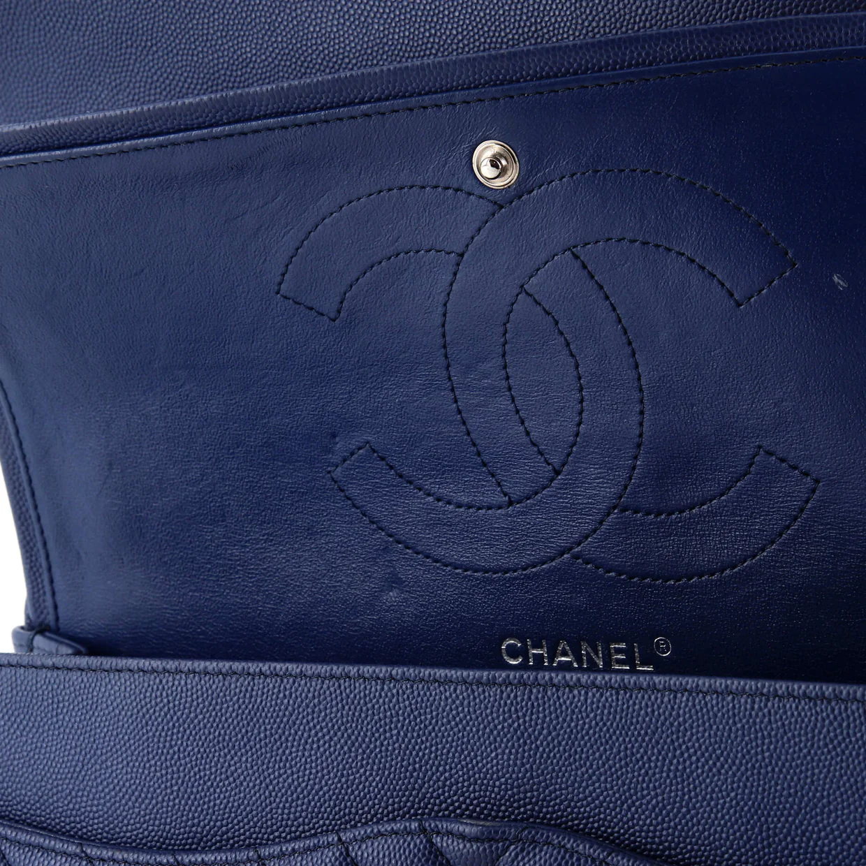 Classic Double Flap Bag Chevron Caviar Jumbo - Deep Luxury