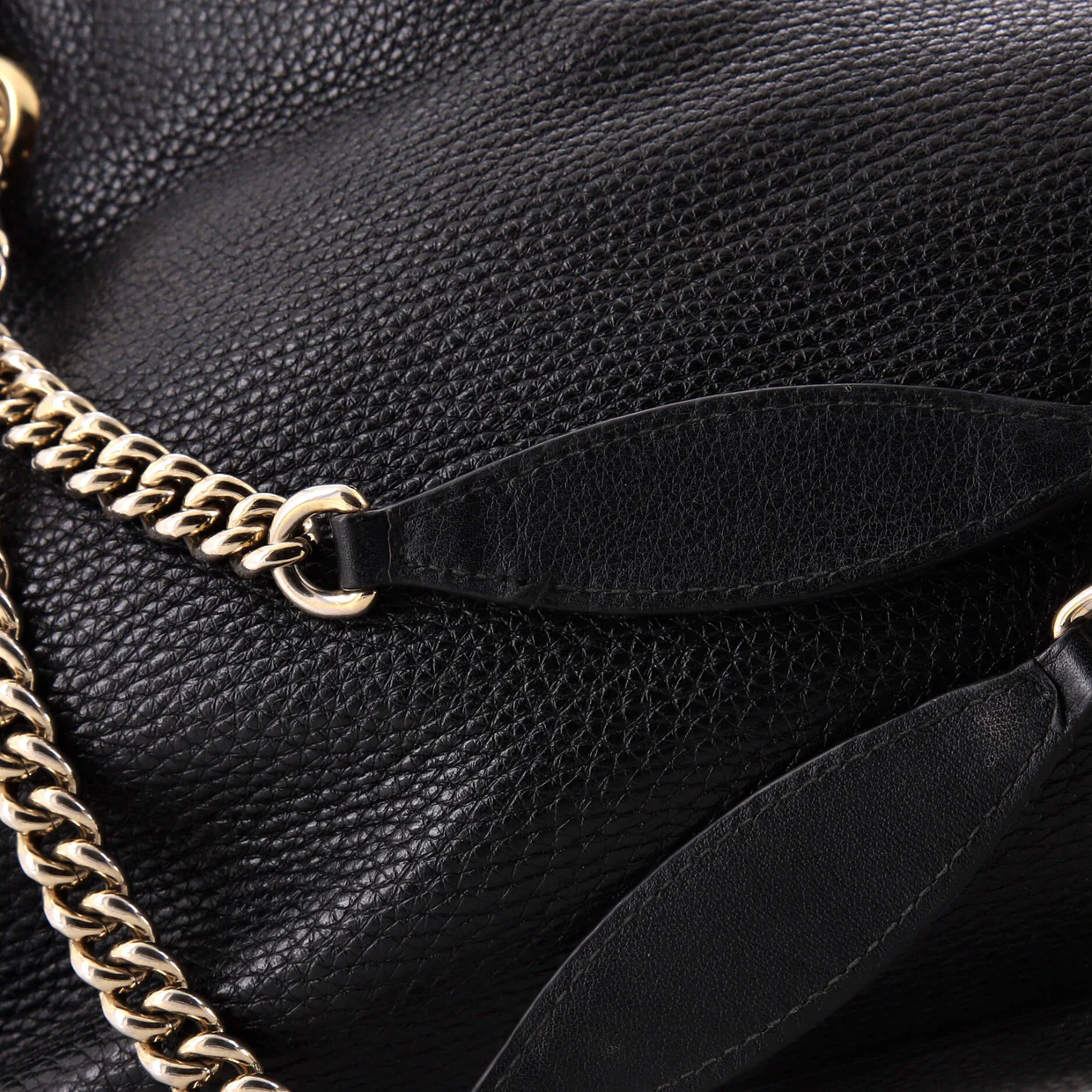 Soho Chain Strap Shoulder Bag Leather Large - Deep Luxury