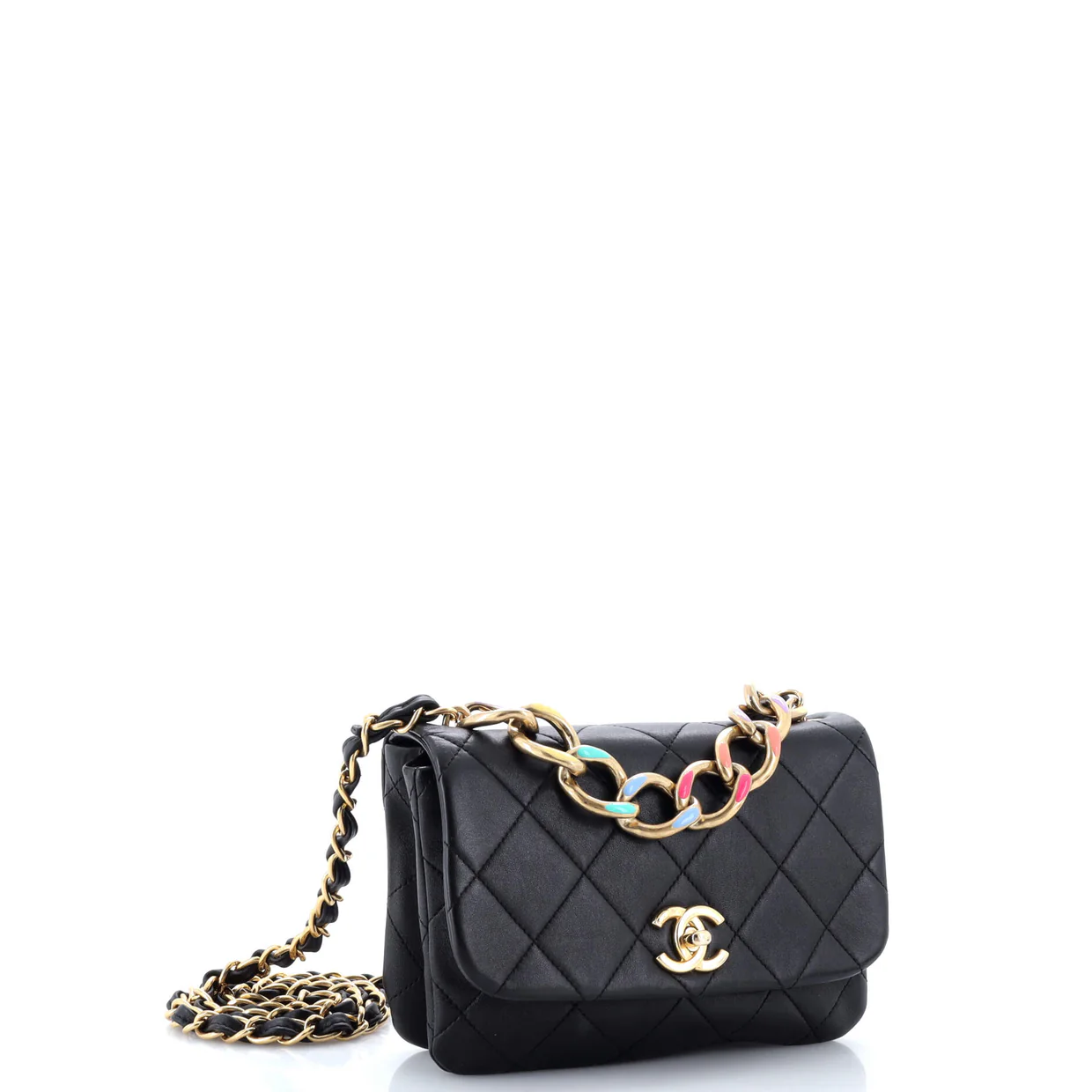Color Match Multicolor Flap Bag Quilted Lambskin Small - Deep Luxury