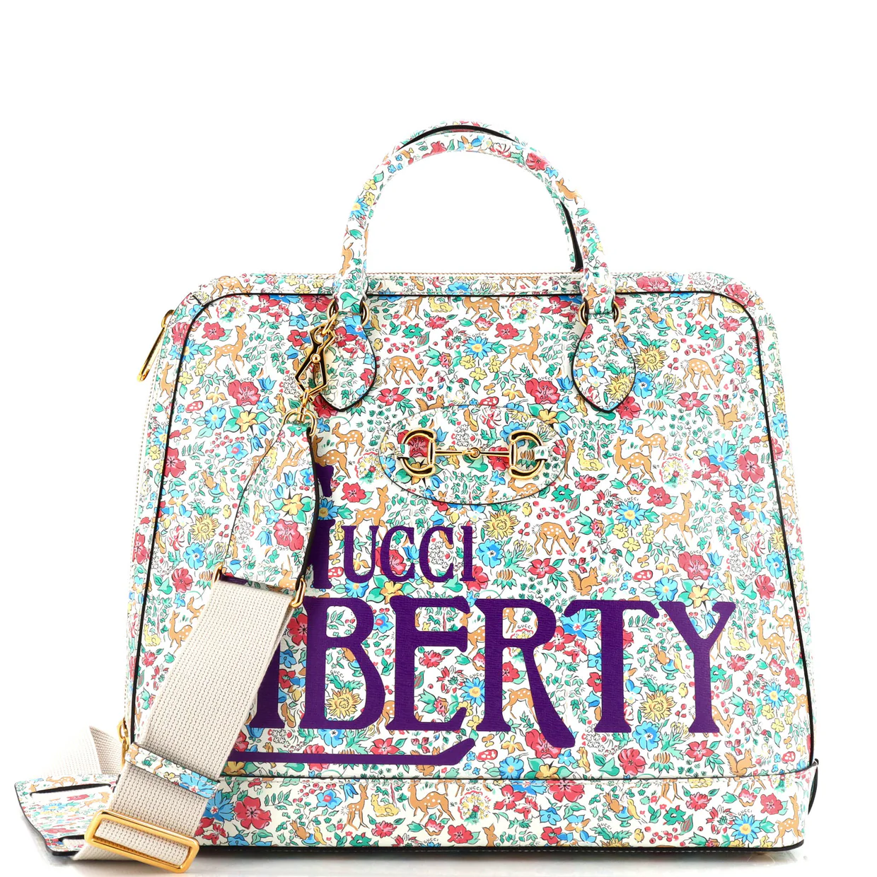 Horsebit 1955 Liberty Duffle Bag Printed Leather Large - Deep Luxury