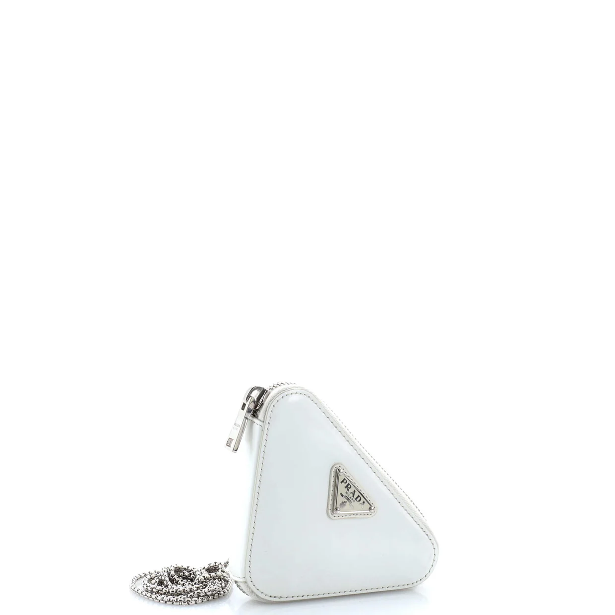 Triangle Pouch Bag with Chain Crystal Embellished Satin Mini - Deep Luxury