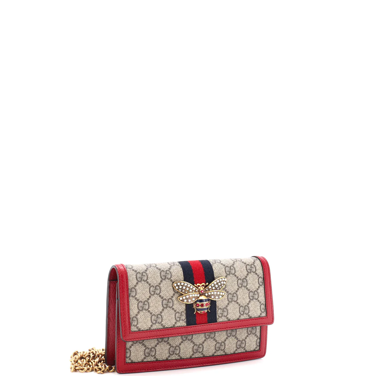 Queen Margaret Chain Wallet GG Coated Canvas Mini - Deep Luxury