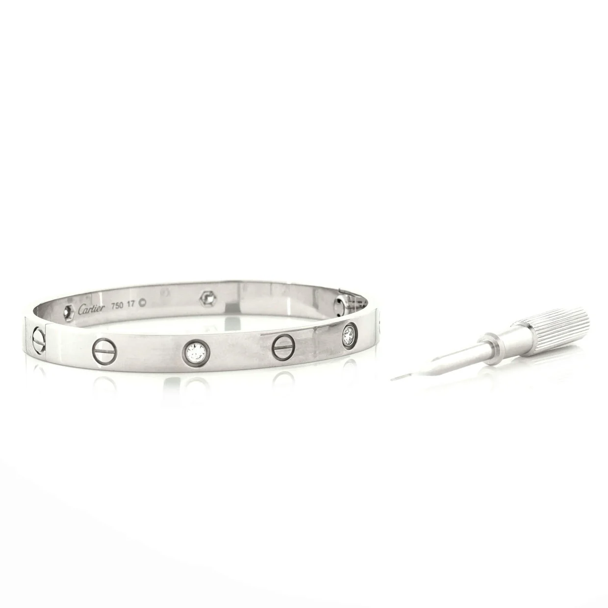 Love 4 Diamond Bracelet 18K White Gold and Diamonds - Deep Luxury