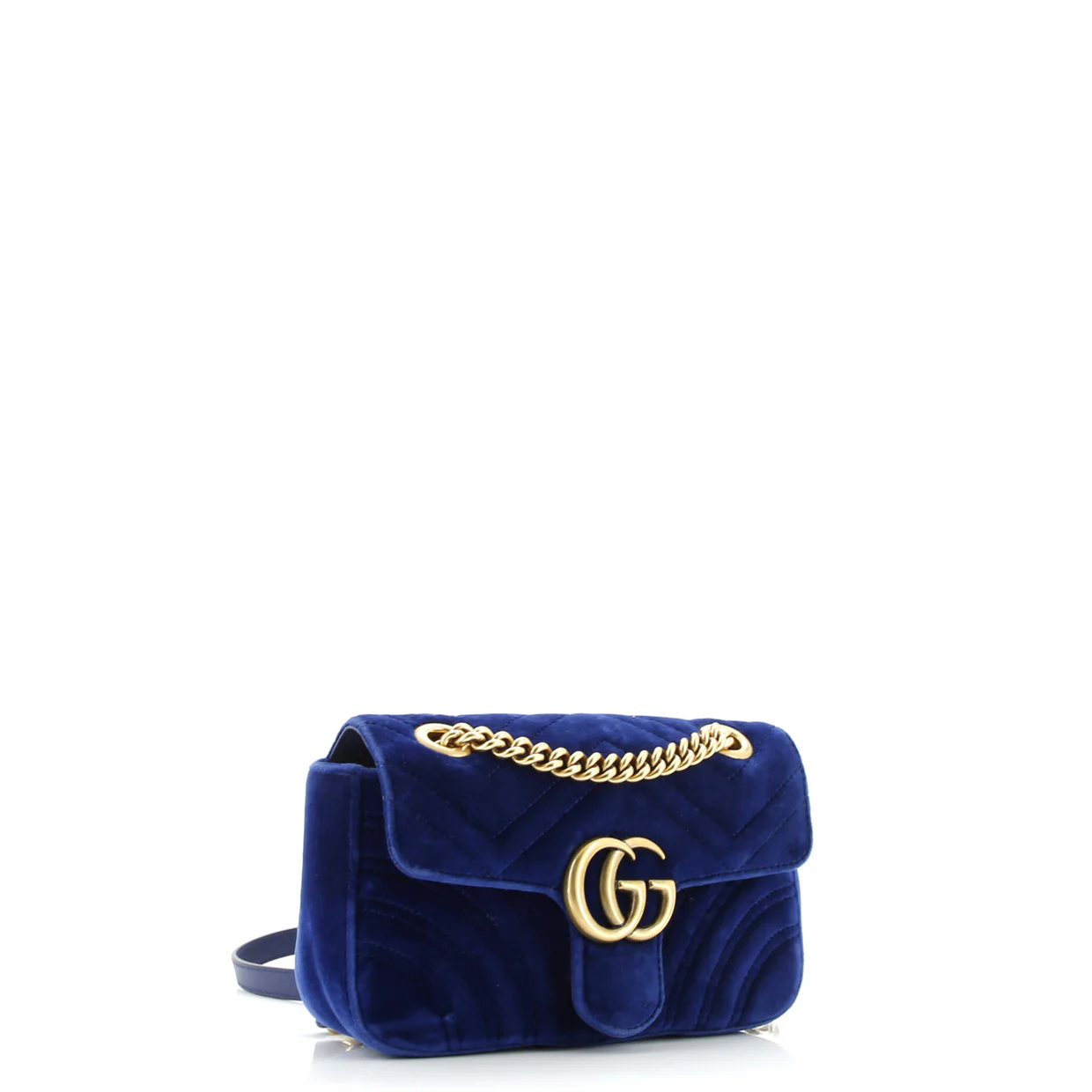 GG Marmont Flap Bag Matelasse Velvet Mini - Deep Luxury