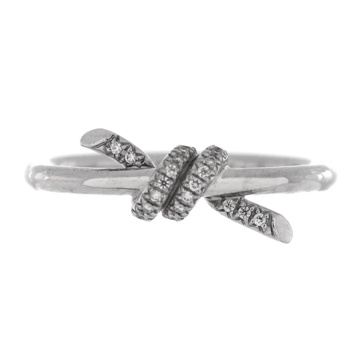 Knot Ring 18K White Gold with Diamonds - Deep Luxury
