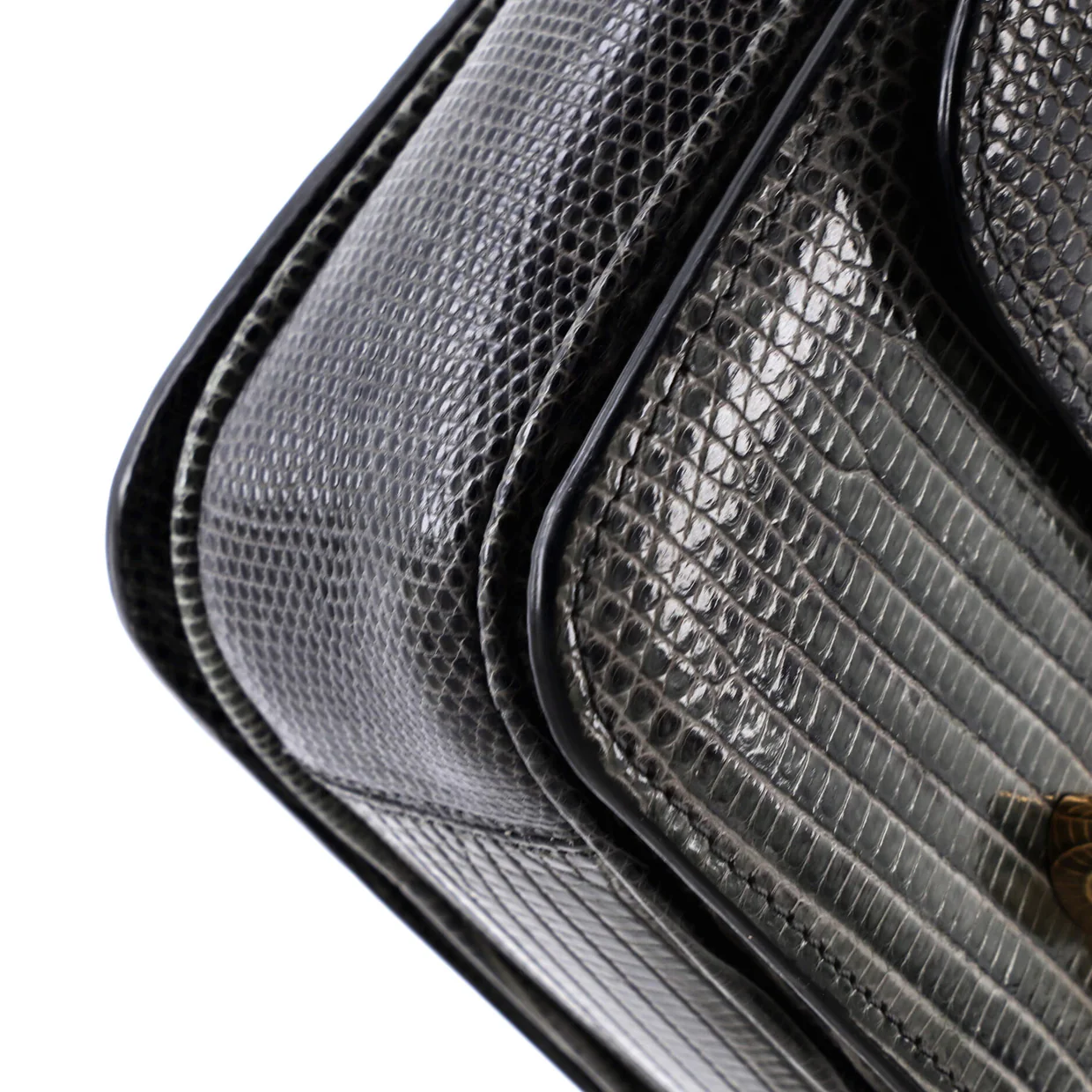 Triomphe Shoulder Bag Lizard Teen - Deep Luxury