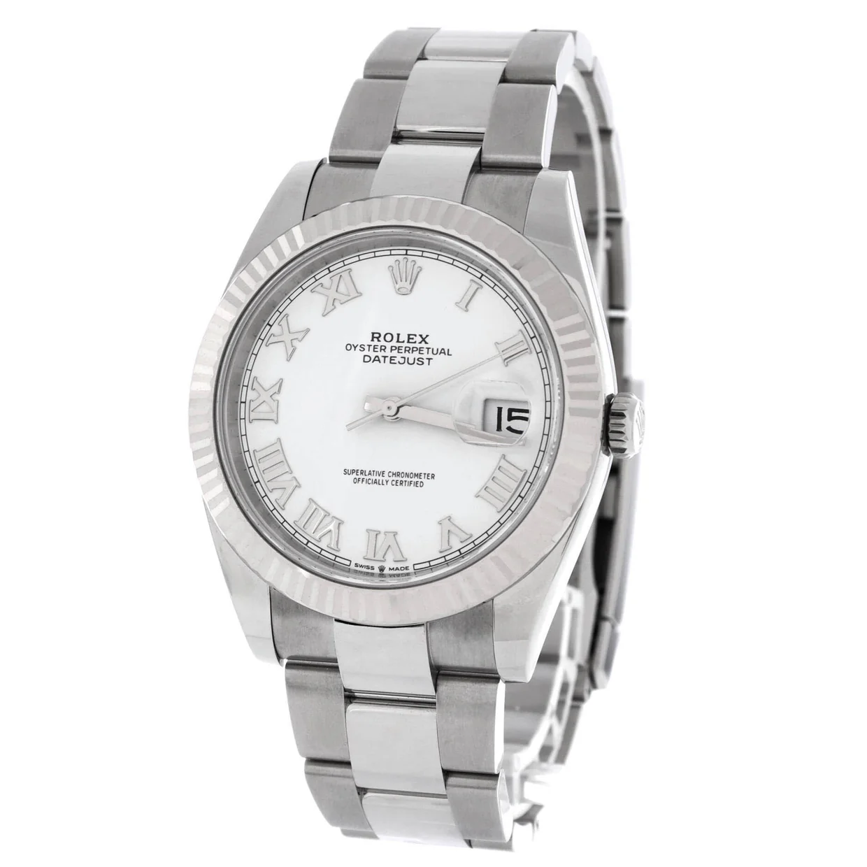 Oyster Perpetual Datejust Automatic Watch Stainless Steel and White Gold 41 - Deep Luxury