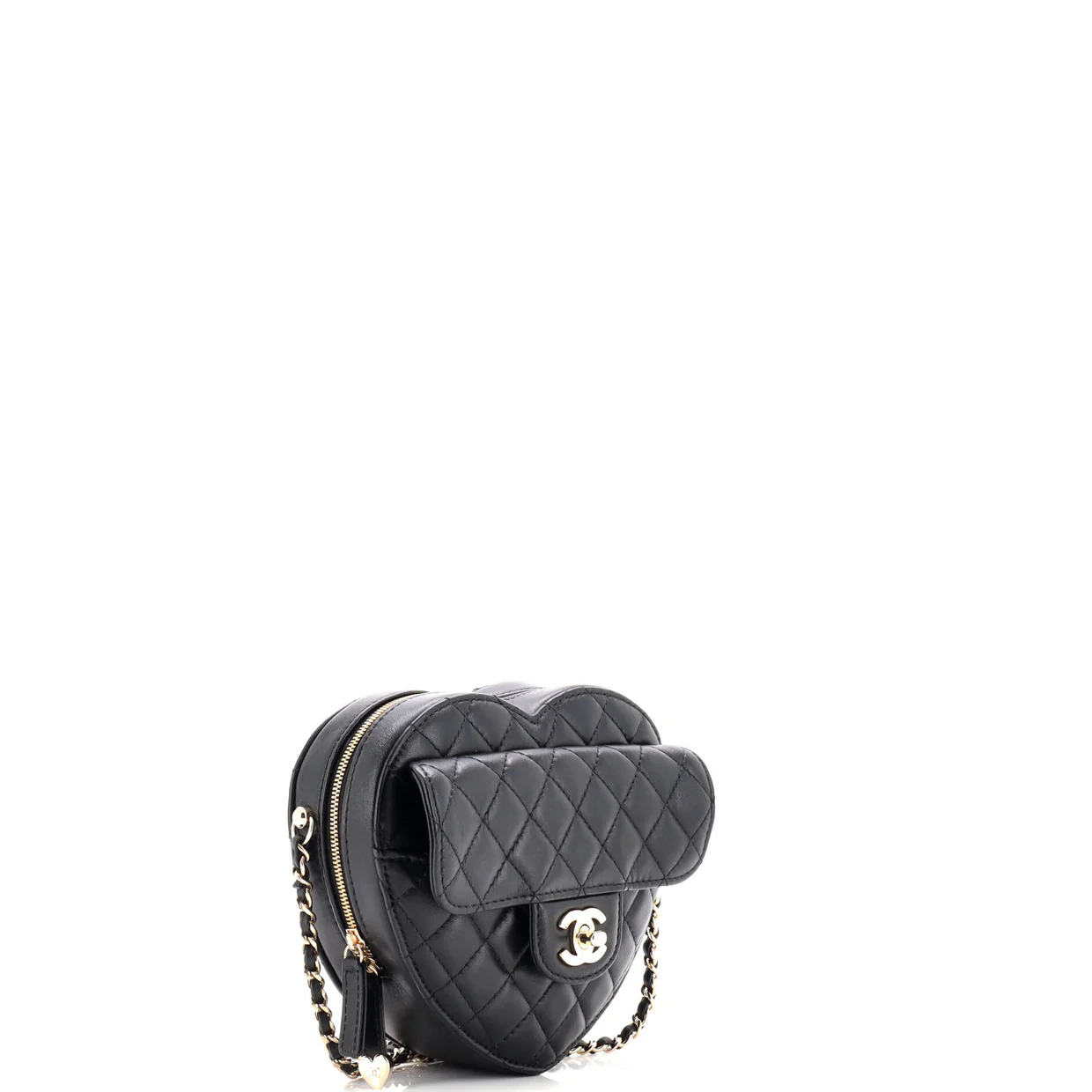 CC in Love Heart Bag Quilted Lambskin - Deep Luxury