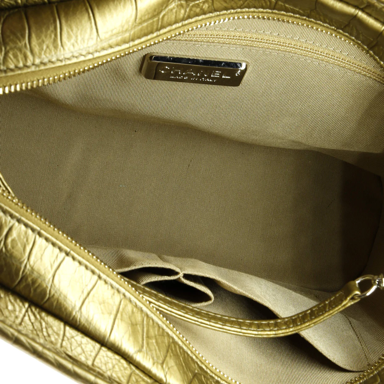 Gabrielle Hobo with Logo Handle Crocodile Embossed Calfskin Medium - Deep Luxury