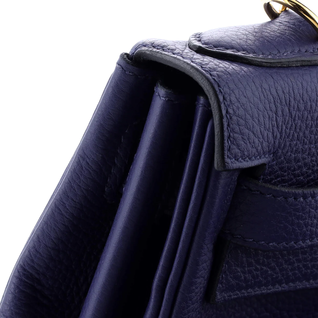 Kelly Handbag Bleu Encre Togo with Gold Hardware 28 - Deep Luxury