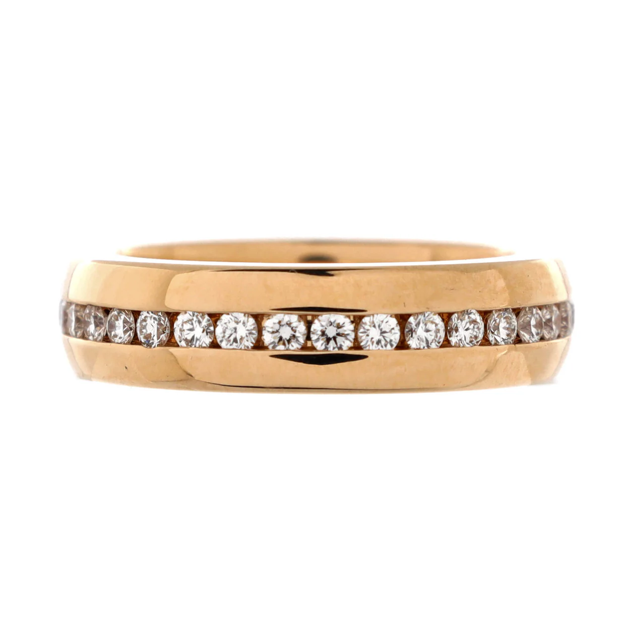 HW Logo Band Ring 18K Rose Gold and Diamonds - Deep Luxury