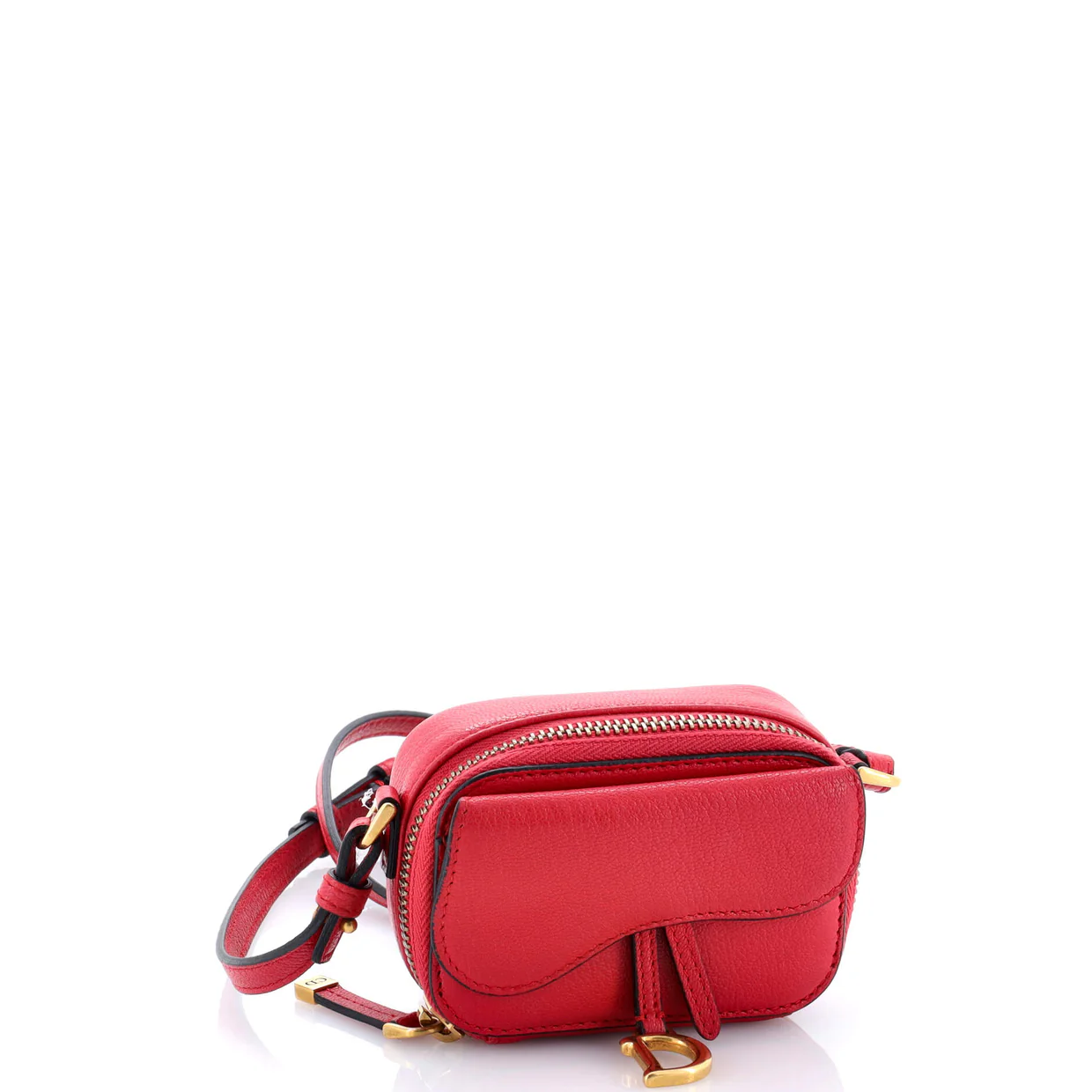 Saddle Shoulder Strap Pouch Goatskin Mini - Deep Luxury