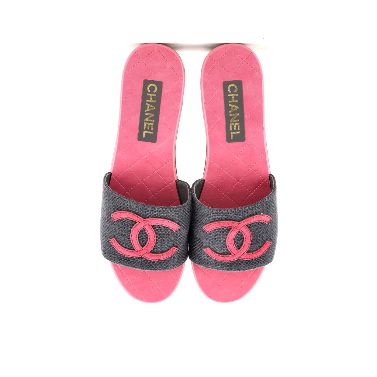 Women's CC Mule Sandals Canvas and Wood - Deep Luxury
