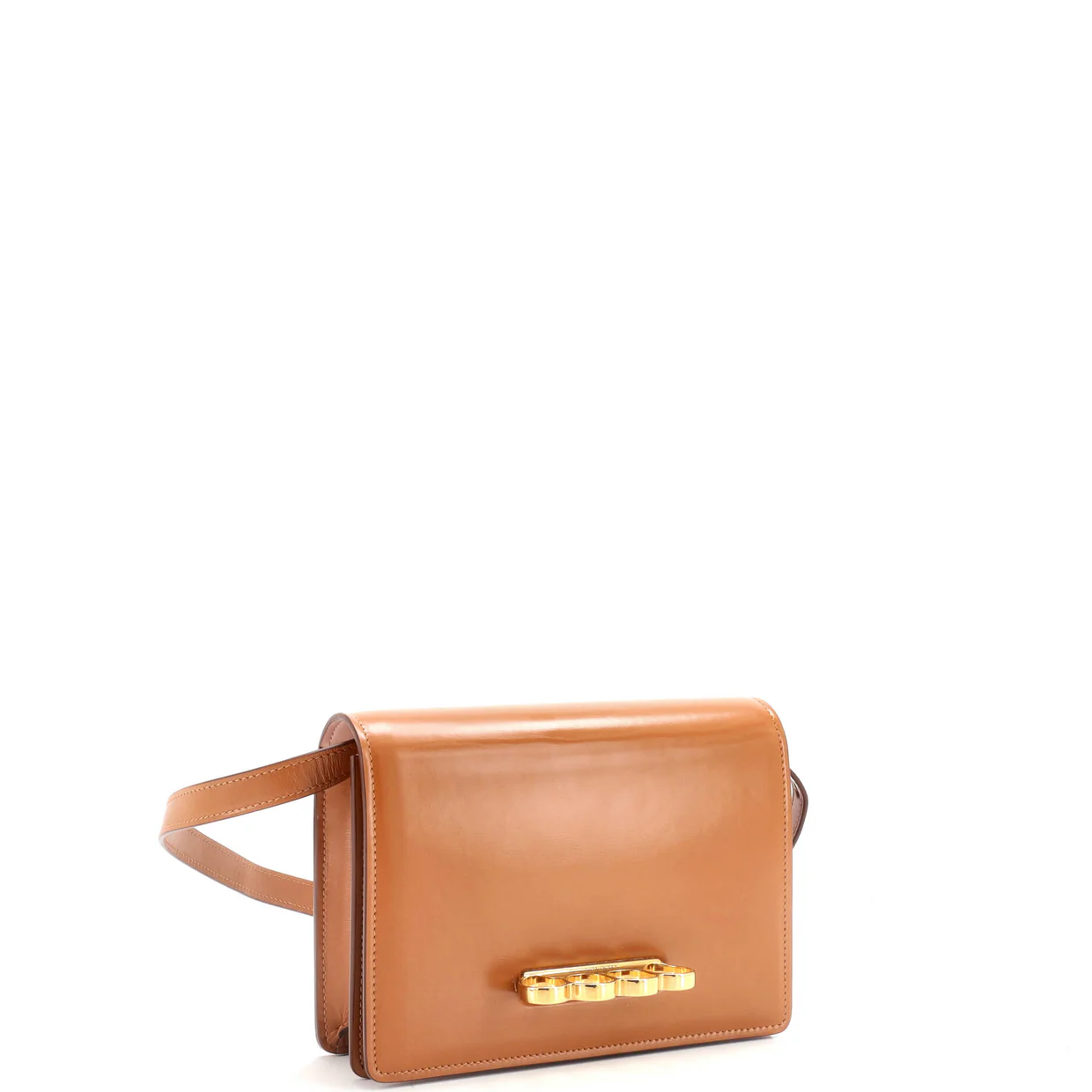 Four Ring Flap Shoulder Bag Leather Small - Deep Luxury