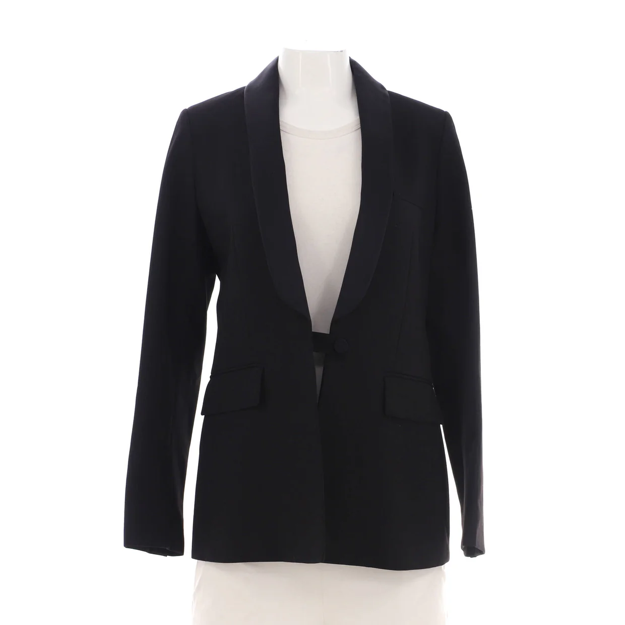 Women's Single Button Blazer Wool and Silk Blend - Deep Luxury