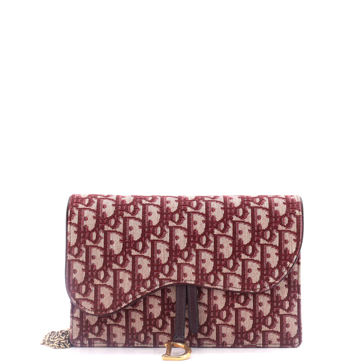 Saddle Chain Clutch Oblique Canvas - Deep Luxury
