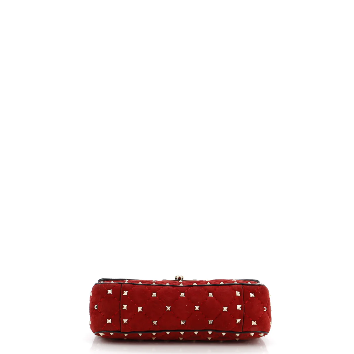 Rockstud Spike Flap Bag Quilted Suede Small - Deep Luxury