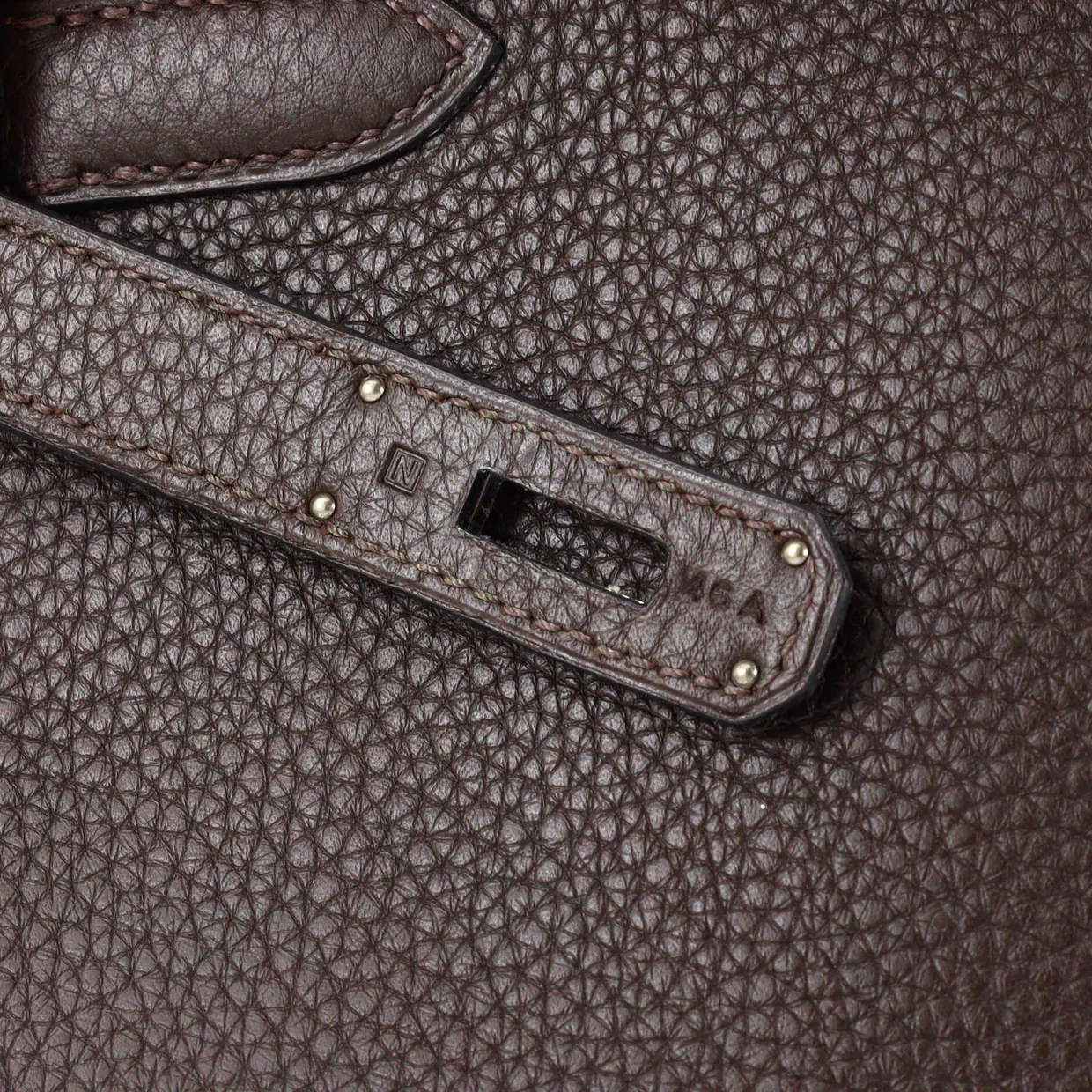 Kelly Handbag Chocolat Clemence with Palladium Hardware 32 - Deep Luxury