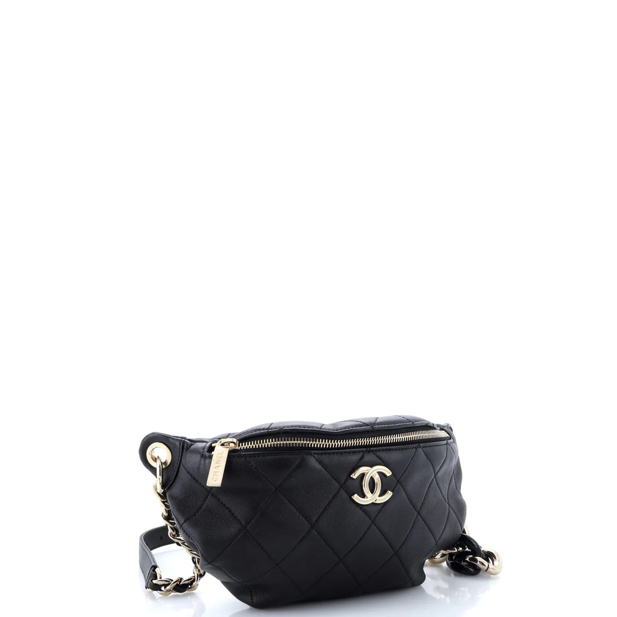 Resin Elegant Chain Belt Bag Quilted Lambskin - Deep Luxury