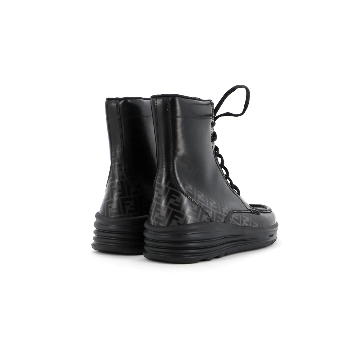 Men's Faded FF Lace Up Ankle Boots Leather - Deep Luxury