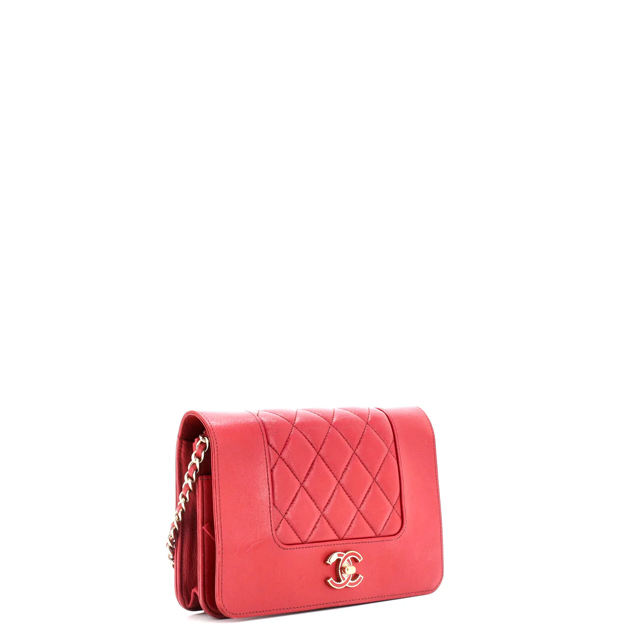 Mademoiselle Vintage Wallet on Chain Quilted Sheepskin - Deep Luxury