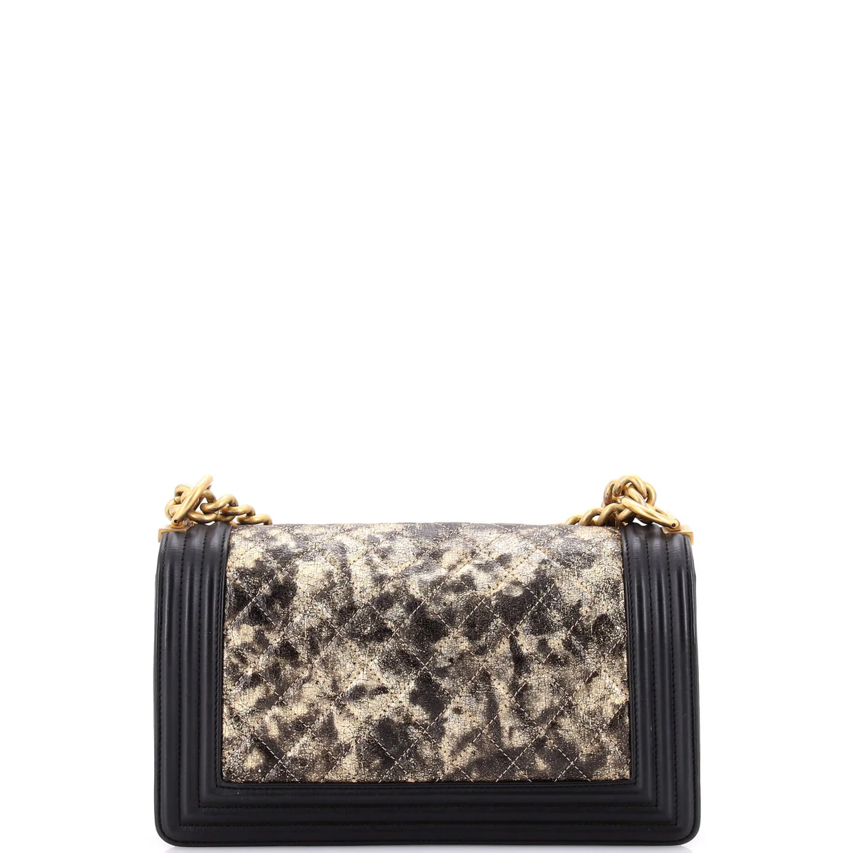 Boy Flap Bag Quilted Metallic Crumpled Goatskin Old Medium - Deep Luxury