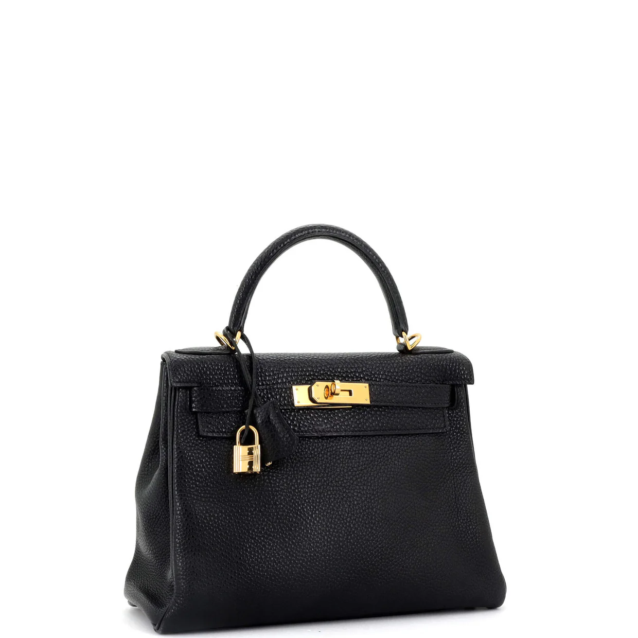 Kelly Handbag Noir Clemence with Gold Hardware 28 - Deep Luxury