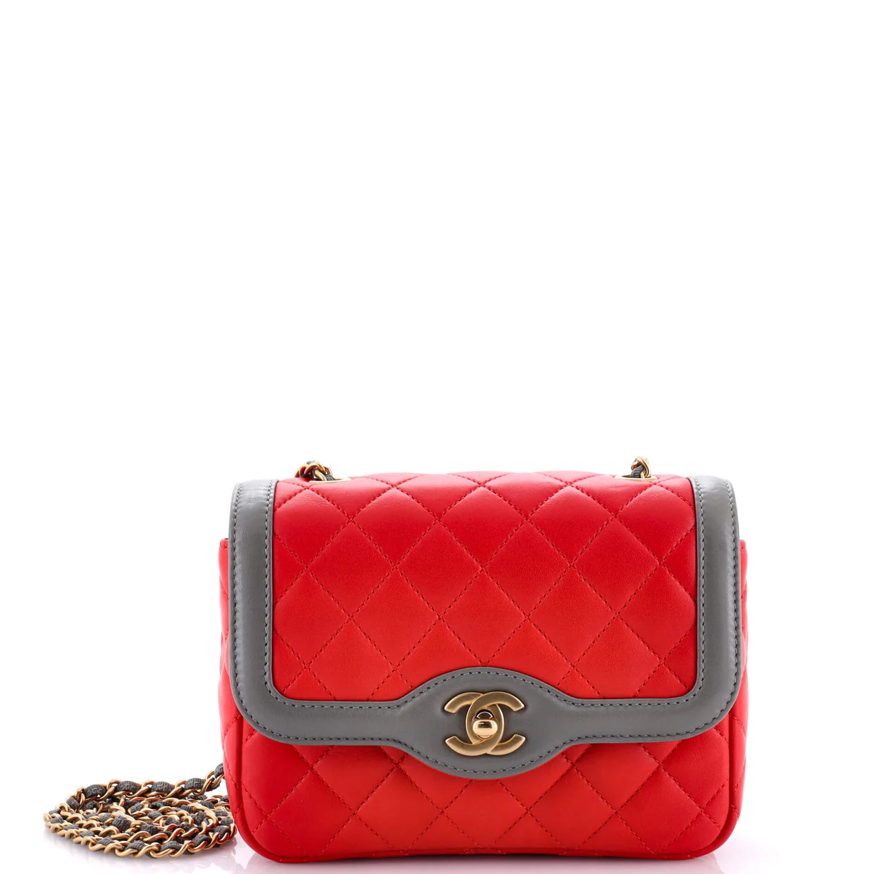Two Tone Flap Bag Quilted Lambskin Mini - Deep Luxury