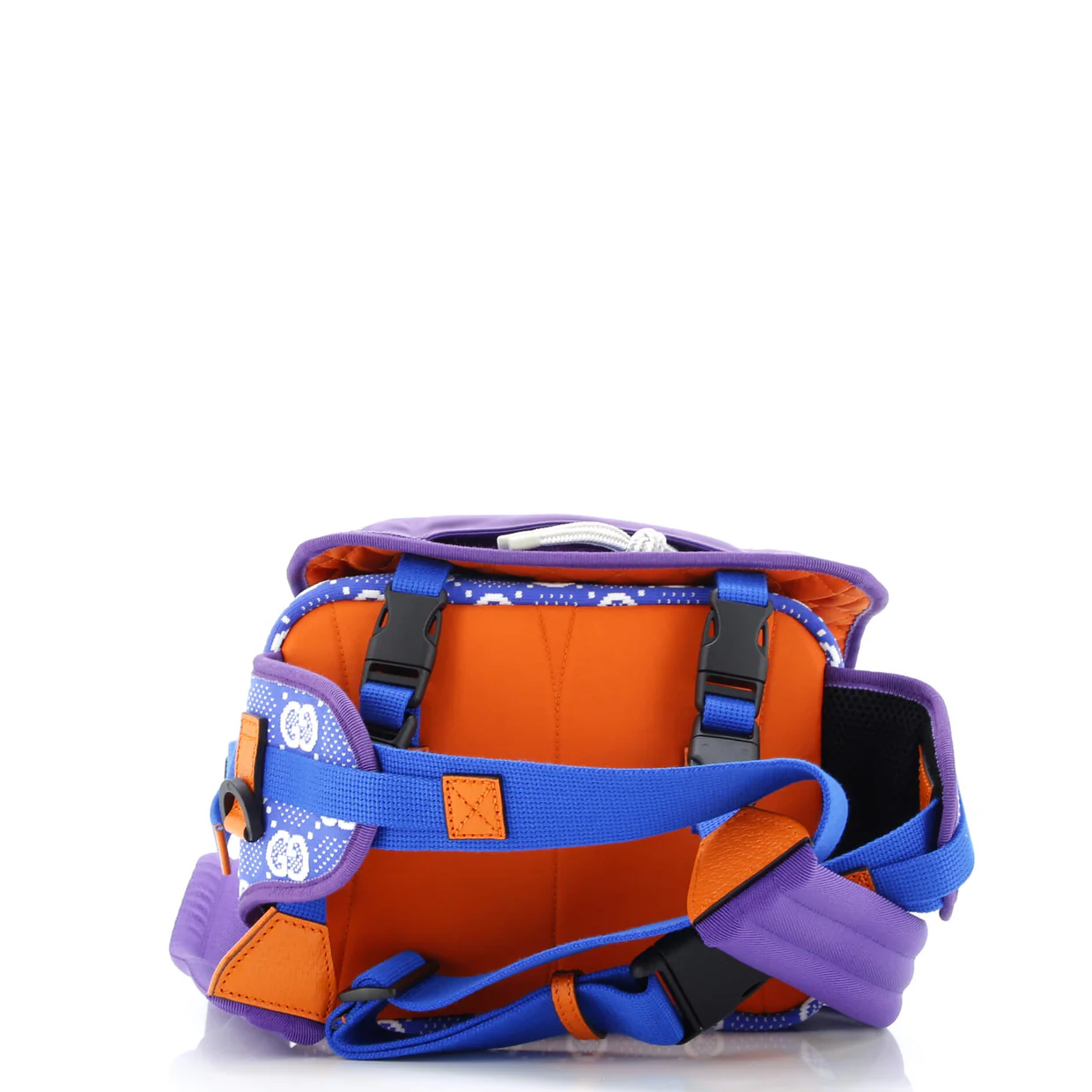 Buckle Flap Chest Strap Backpack GG Fabric with Rubber - Deep Luxury