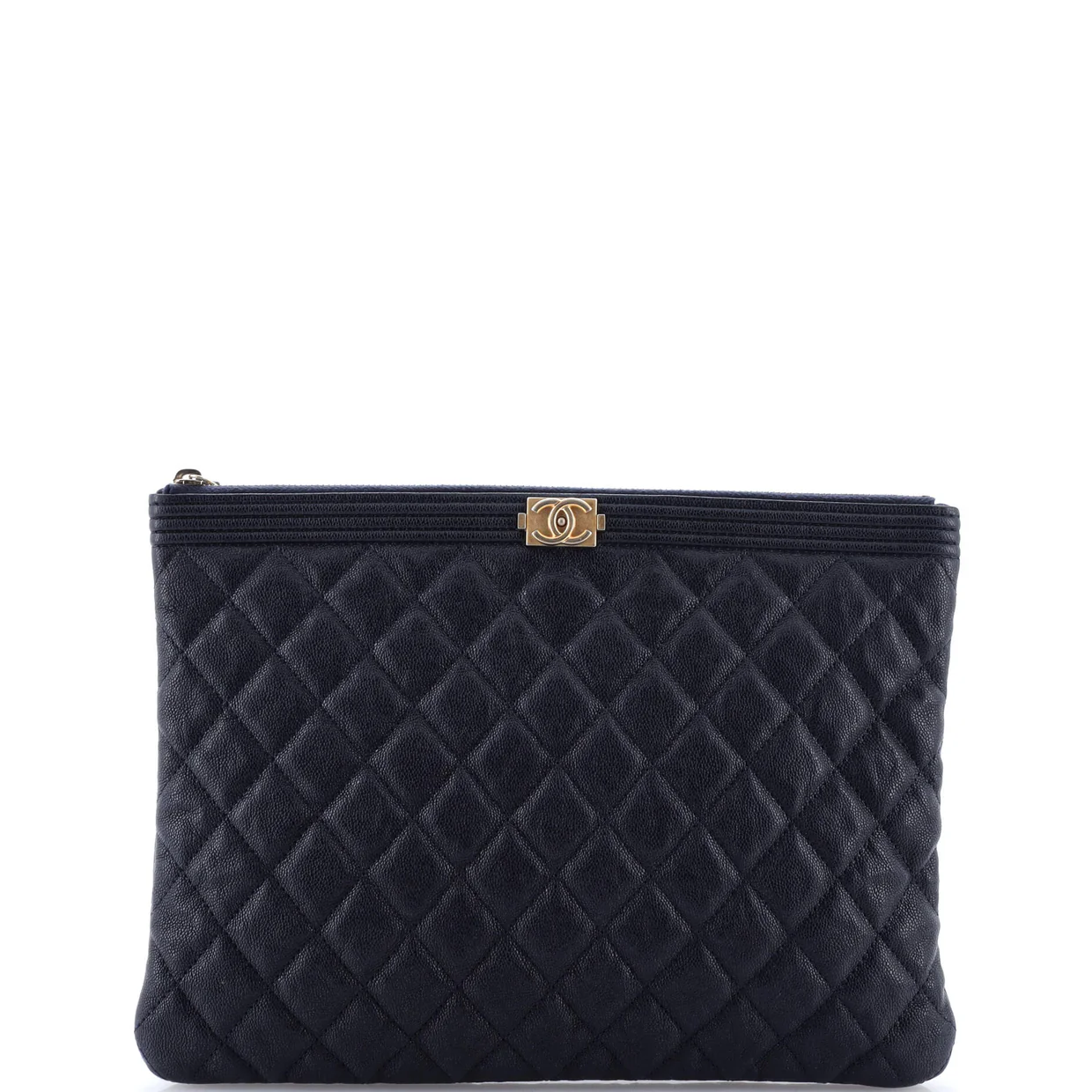 Boy O Case Clutch Quilted Caviar Medium - Deep Luxury