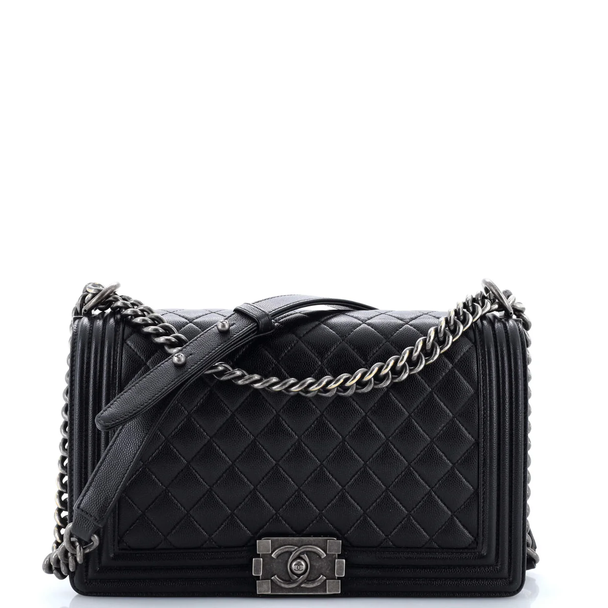 Boy Flap Bag Quilted Caviar New Medium - Deep Luxury