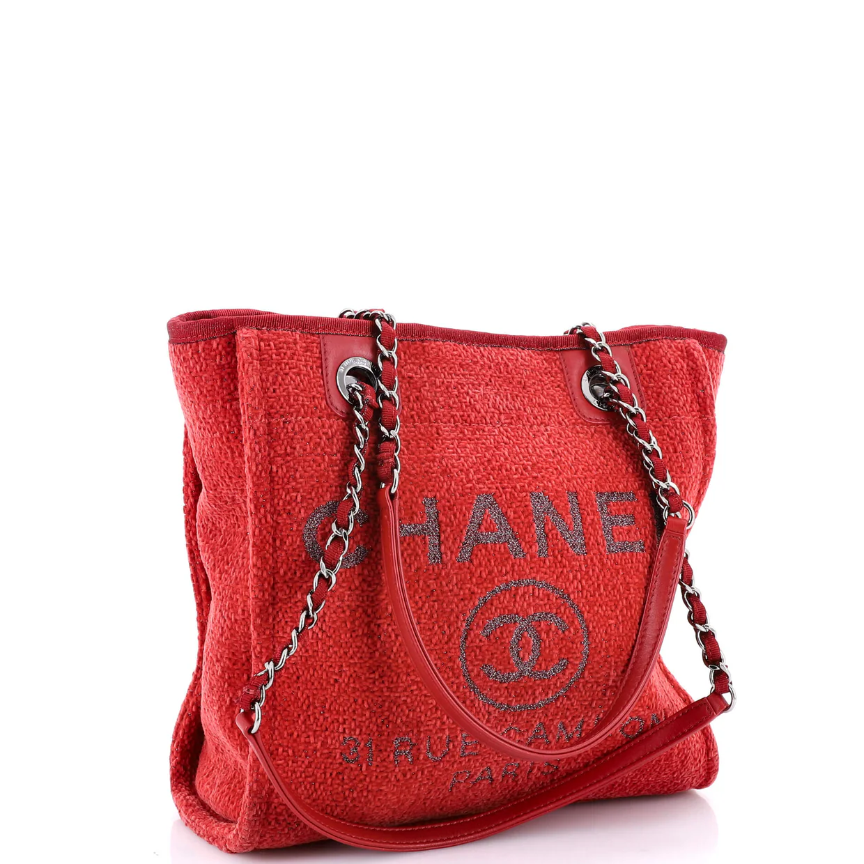 North South Deauville Tote Boucle Small - Deep Luxury