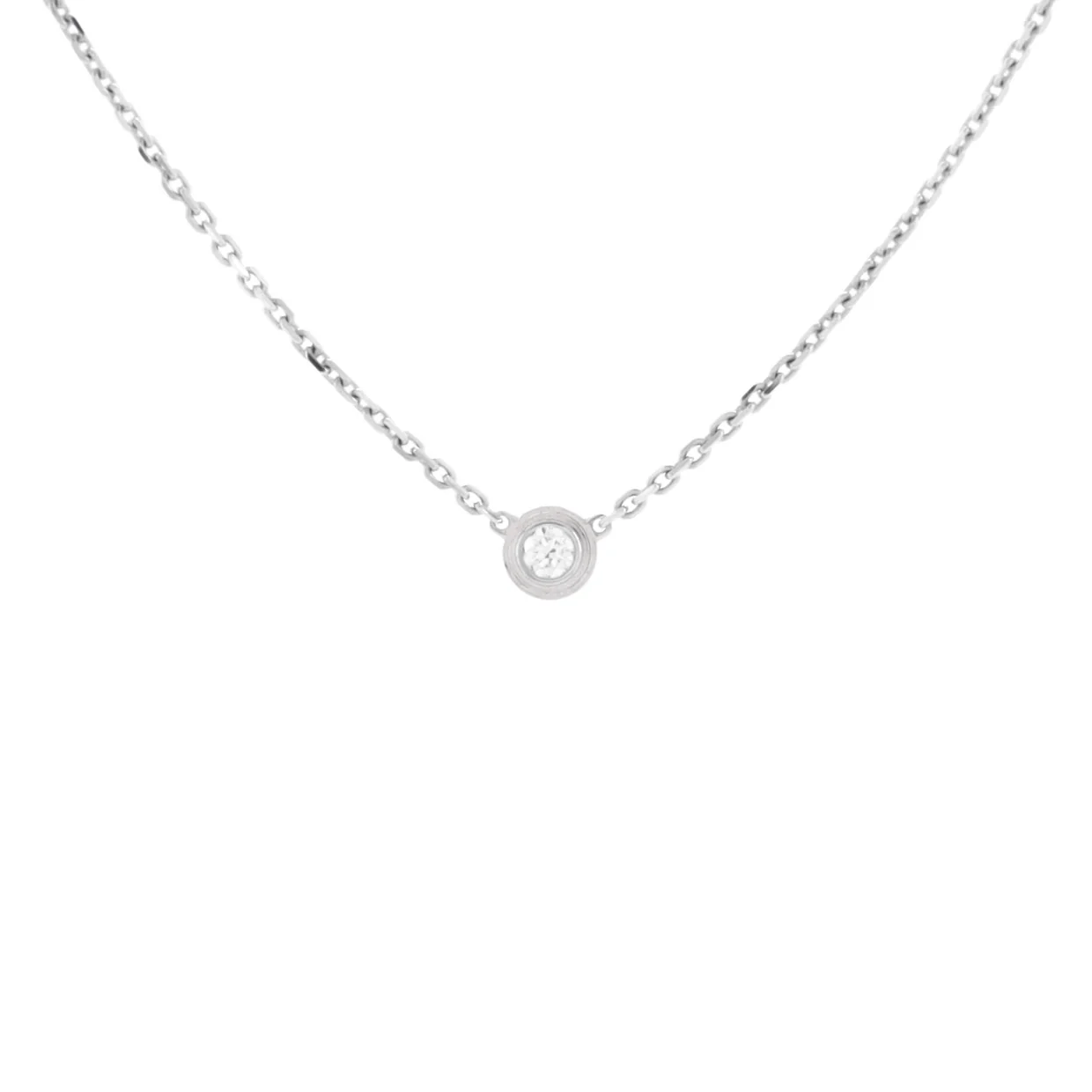 D'Amour Pendant Necklace 18K White Gold and Diamond XS - Deep Luxury